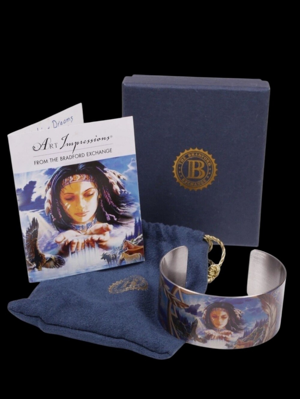 "Sacred Waters" by Robin Koni Cuff Bracelet with Original Box, Pouch, and Insert